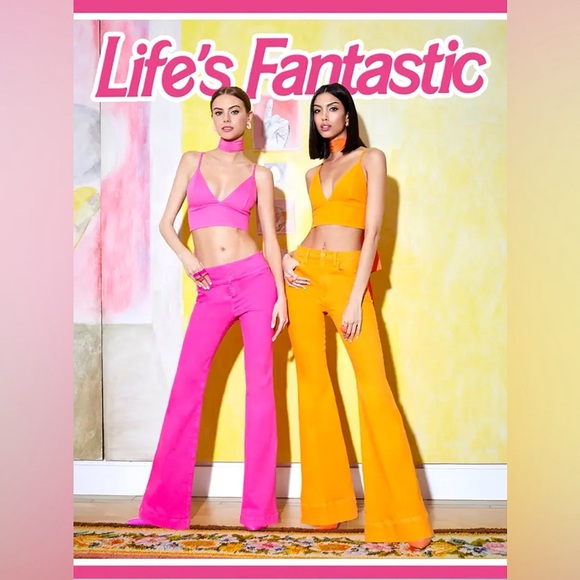 Alice + Olivia Olivia Pink Bootcut Denim Jeans - Picture 4 of 16